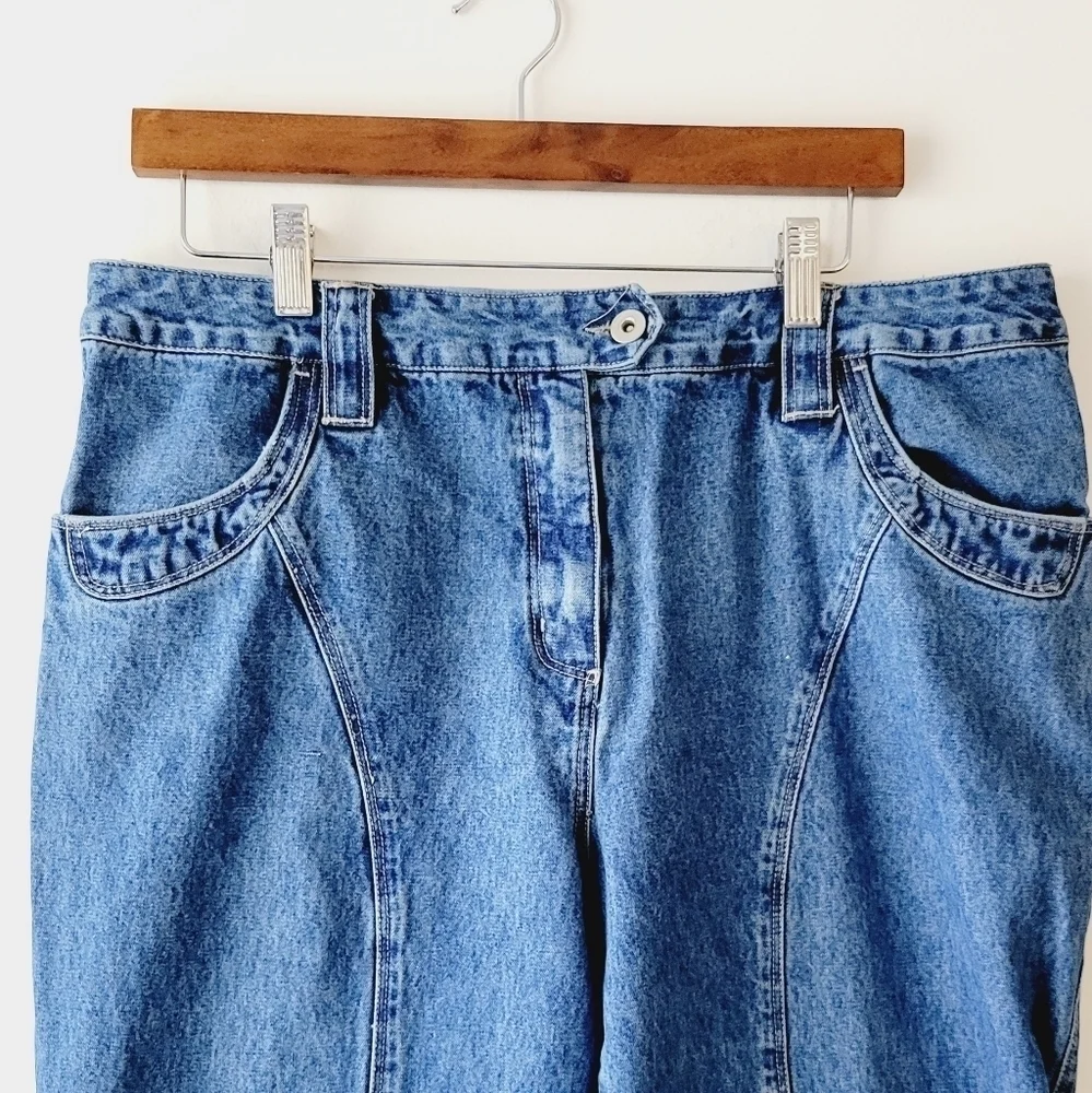 Heart Pockets Bay Studio Blue Denim Capris